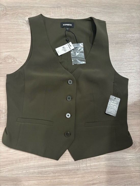 Express Tops - Express Women's Olive Green Tailored Vest